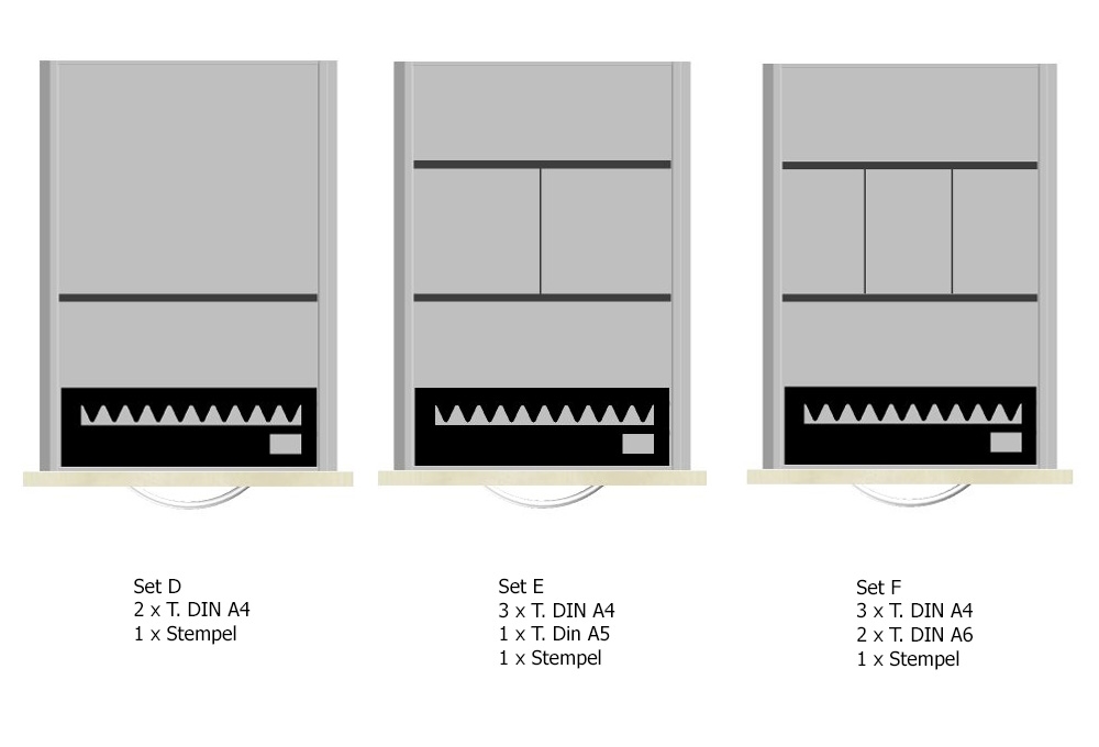 Schubladen-Sets für Container 600 mm tief