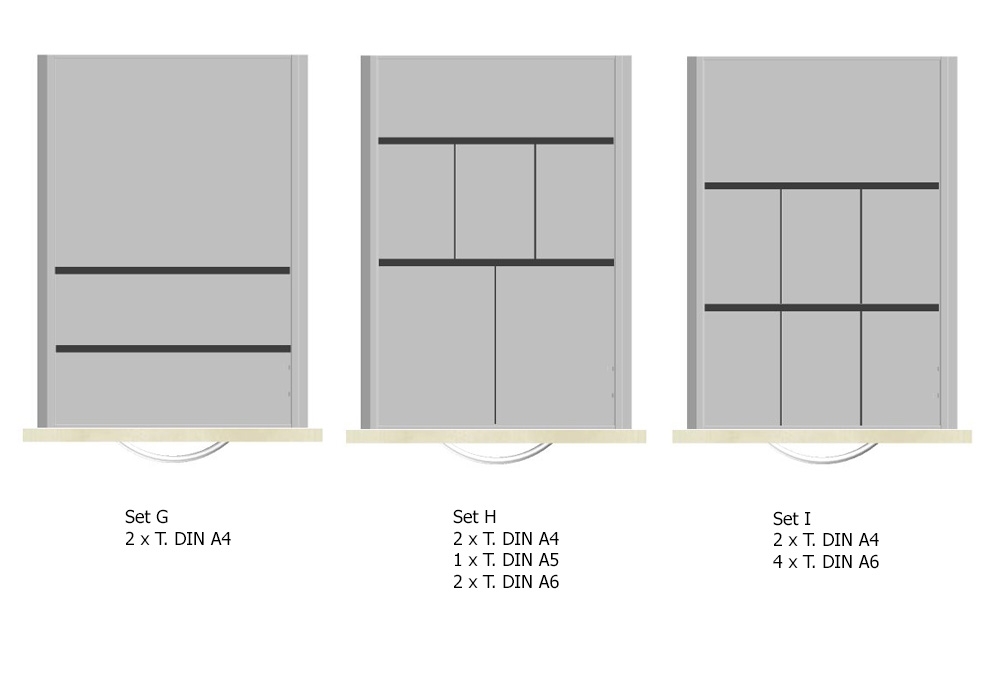 Schubladen-Sets für Container 600 mm tief